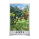 Original tourist poster "Alpes Chemin de Fer français" 62x100cm 1956