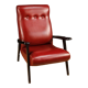 Fauteuil design italien en similicuir rouge des années 70