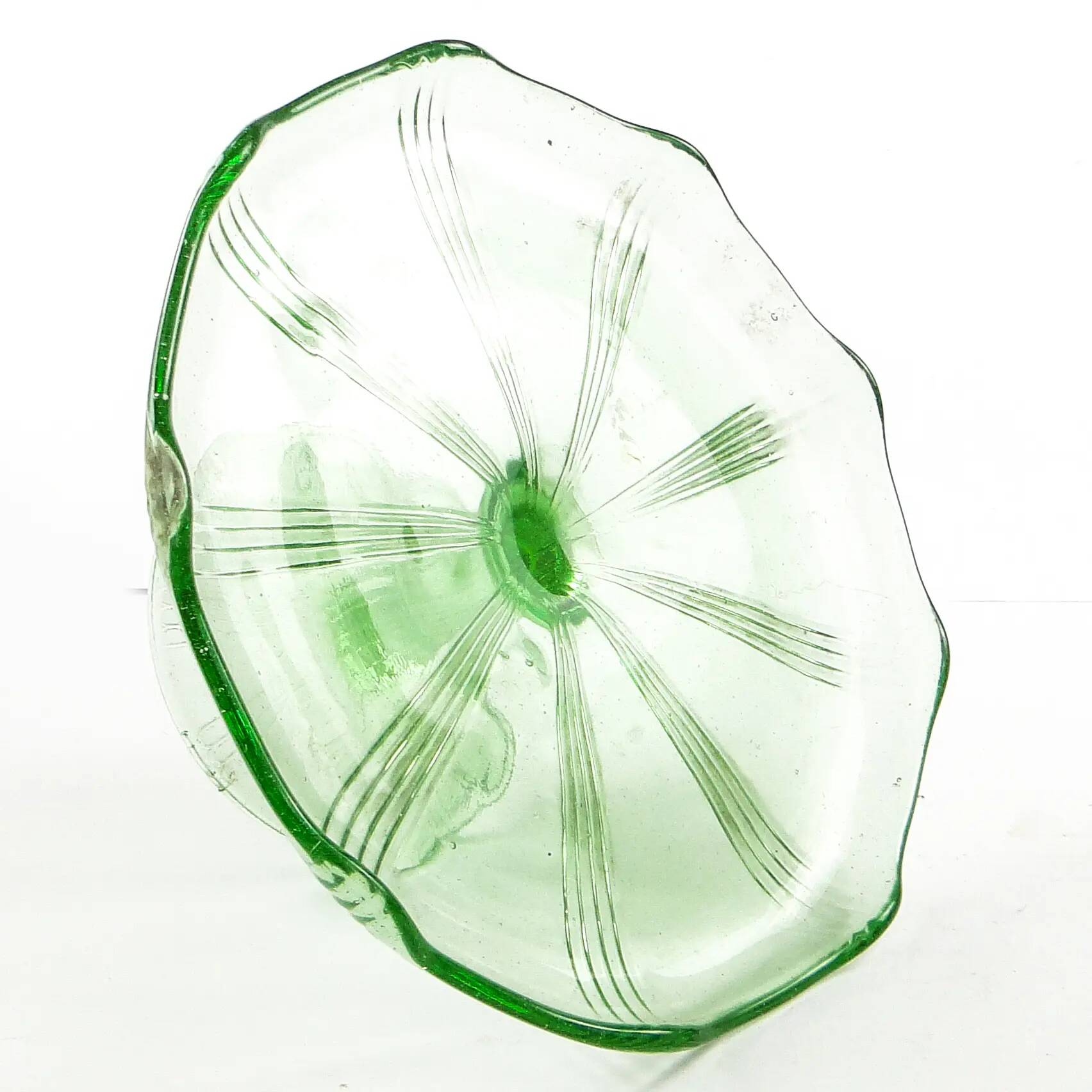 Art Deco cake stand, glass, Ząbkowice, Poland, 1970s