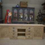 Buffet enfilade à 2 portes et 9 tiroirs en chêne
