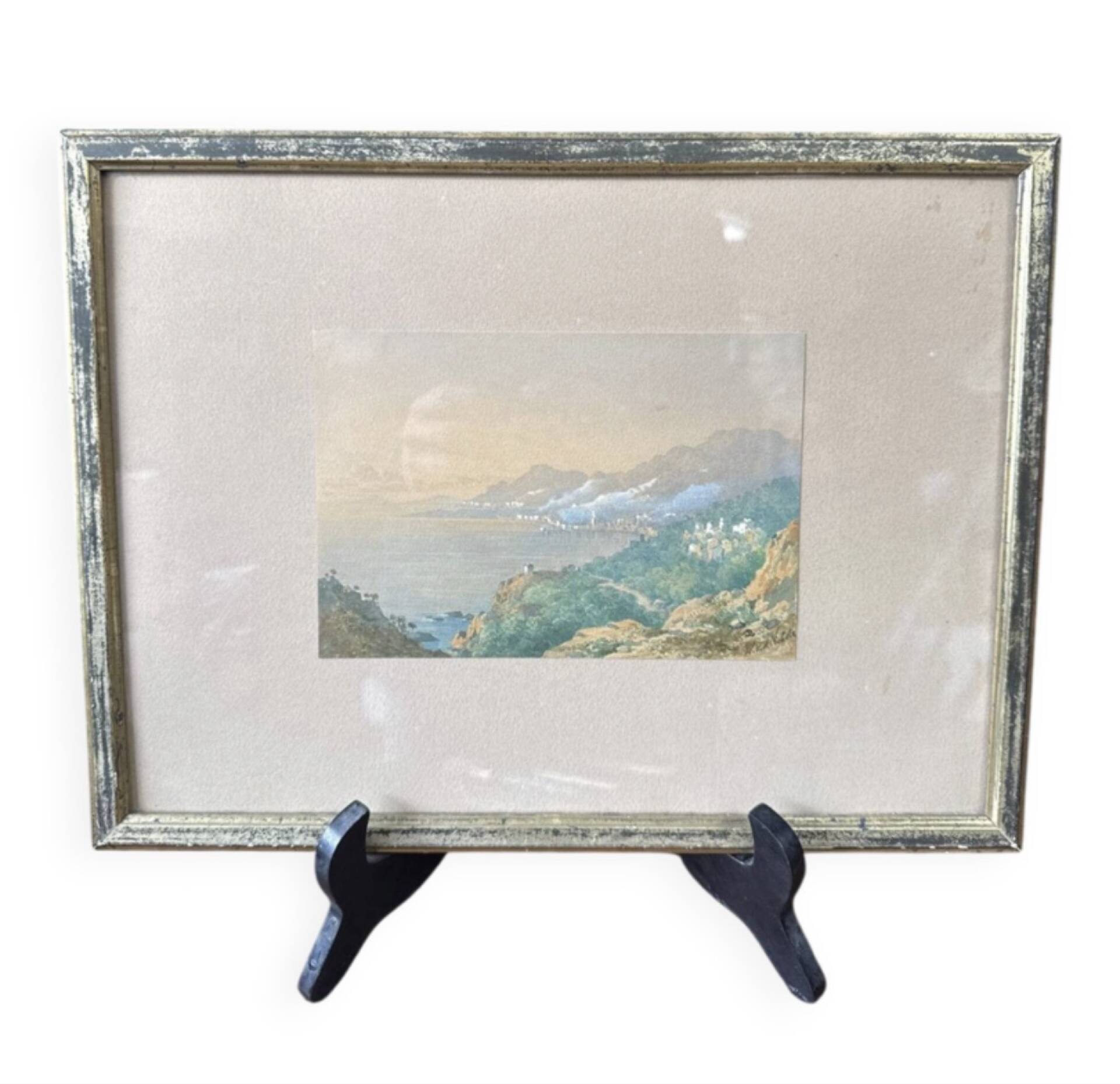 Watercolour C.W. M. Van de Velde Mediterranean coast near Cannes