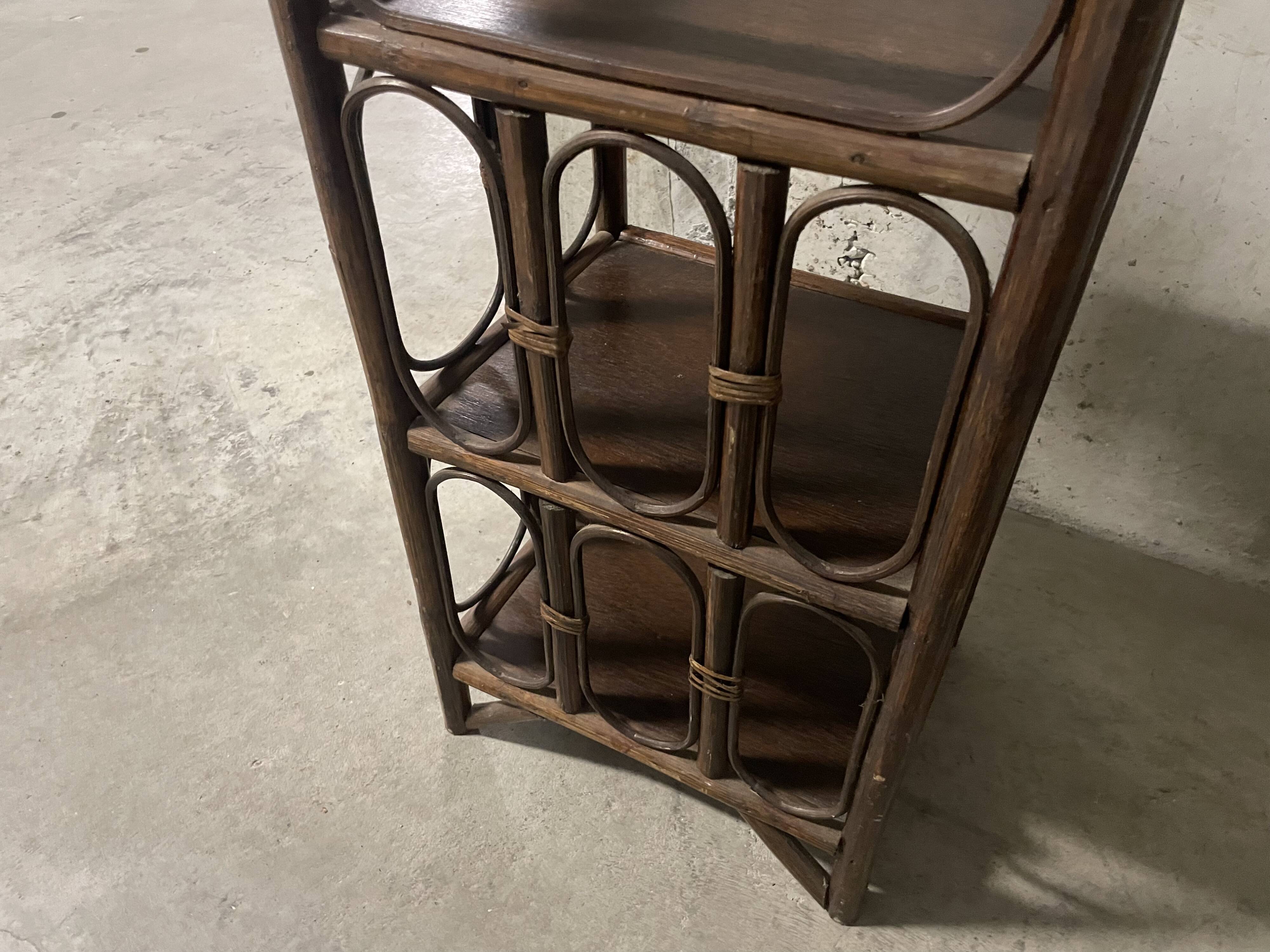 1970s rattan shelf