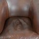 Unique set of two cognac-coloured cow leather club armchairs