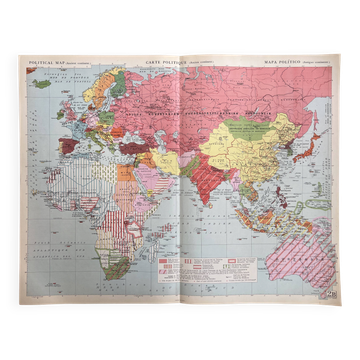 Carte politique ancienne Ancien Continent — URSS, Afrique, Moyen-Orien