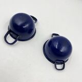 Enamelled metal fondue pot duo