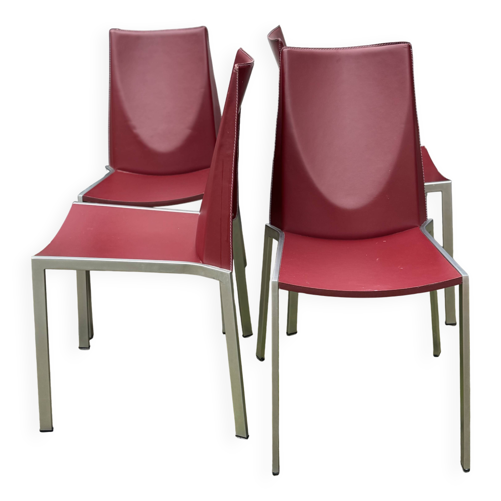 4 chaises de salle à manger italiennes post-modernes Bross