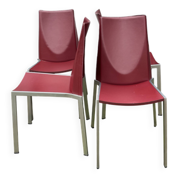 4 chaises de salle à manger italiennes post-modernes Bross