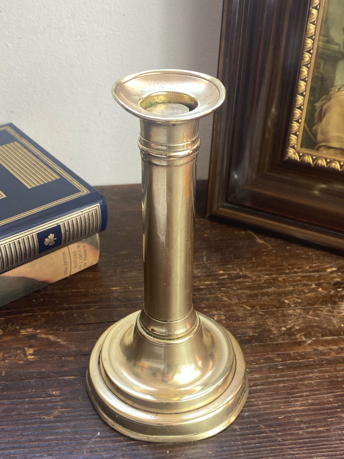 Push candle holder in brass