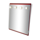 Mirror with integrated red bulbs by Makio Hasuike for Gedy, 1970