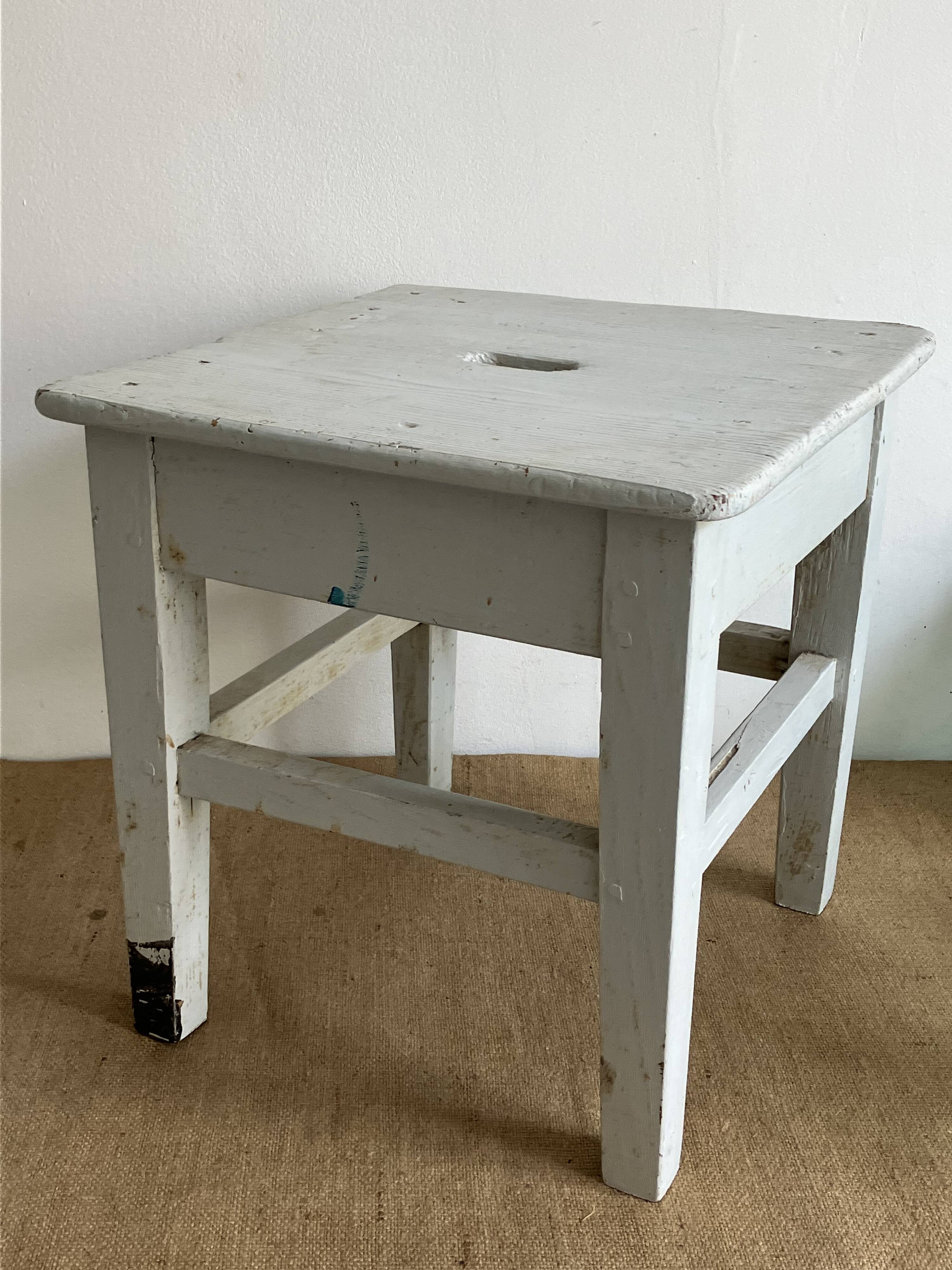 Old workshop stool, running board