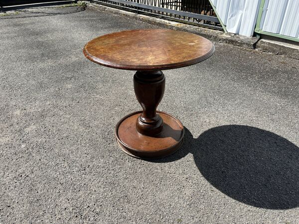 Table, guéridon ancien en bois et fer forgé