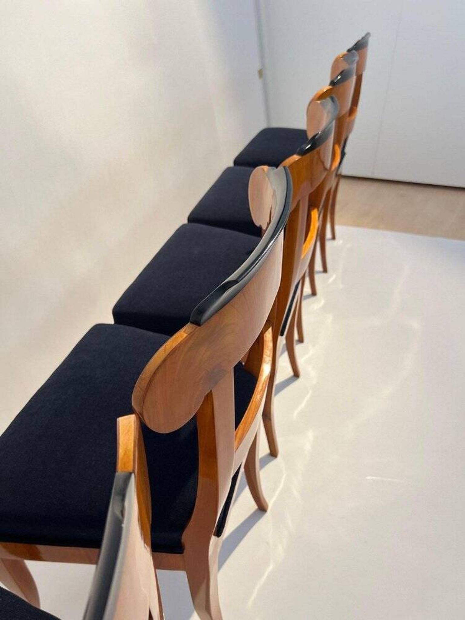 Biedermeier Chairs in Cherry Wood, Germany, 1830s, Set of 5