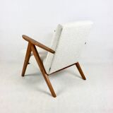 Vintage Ivory White Boucle Model B-310 Armchair, 1970s