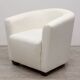 Chauffeuse en simili cuir blanc