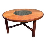 Table basse ronde GPlan en teck vintage rétro du milieu du siècle