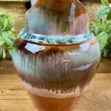 Old ceramic jug with glazed finish – flame decoration