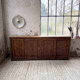 XL oak workshop sideboard with sliding doors from 1900