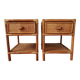 Pair of bedside tables in rattan and wicker - circa 1970
