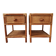 Pair of bedside tables in rattan and wicker - circa 1970