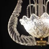 Set of 5 Art Decò Fountain Chandelier By Barovier e Toso, Murano Glass, 194