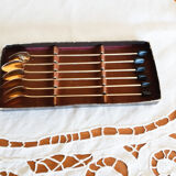 Golden teaspoons, coffee bean, mazagran , mocha
