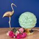 Vintage art deco globe table lamp in mint green Clichy glass