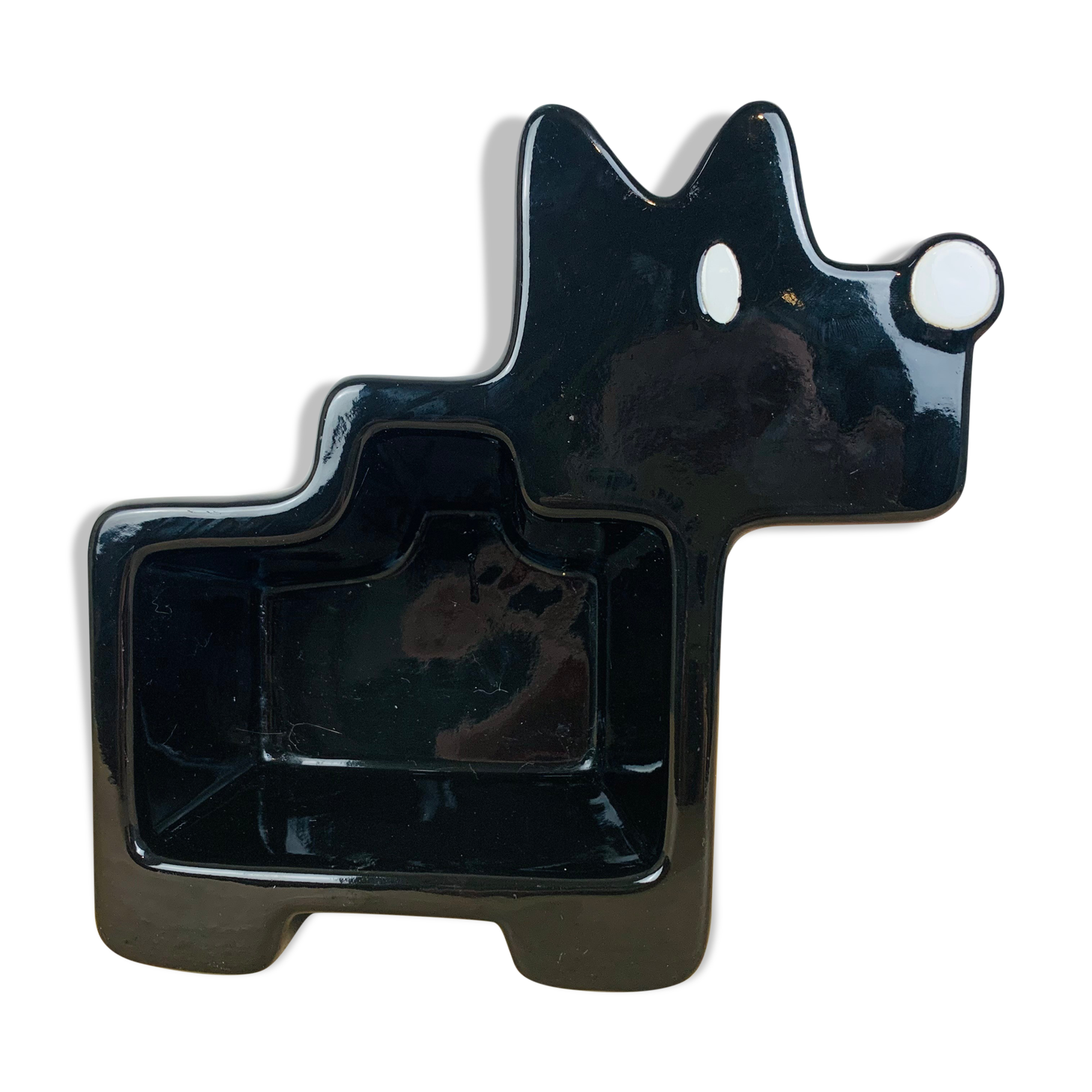 Vide poche chien céramique noire