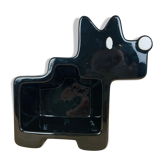 Empty black ceramic dog pocket