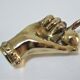 hand bronze paperweight pen holder early XXth
