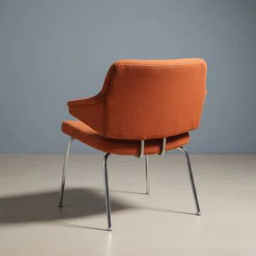 Mid-century upholstered armchair with chrome base, 1970s