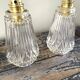 Set of two electrified chiseled glass sconces to nine