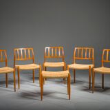 Chaises de salle à manger modèle 83 en teck par Niels Otto Møller pour J.L. Møllers, années 1960, lot de 6
