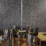 Vintage ceiling light with 4 lights, space age design.