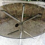 Smoked glass round table - Ø118