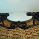 Porte manteau mural vintage avec miroir, 4 patères, fer forgé