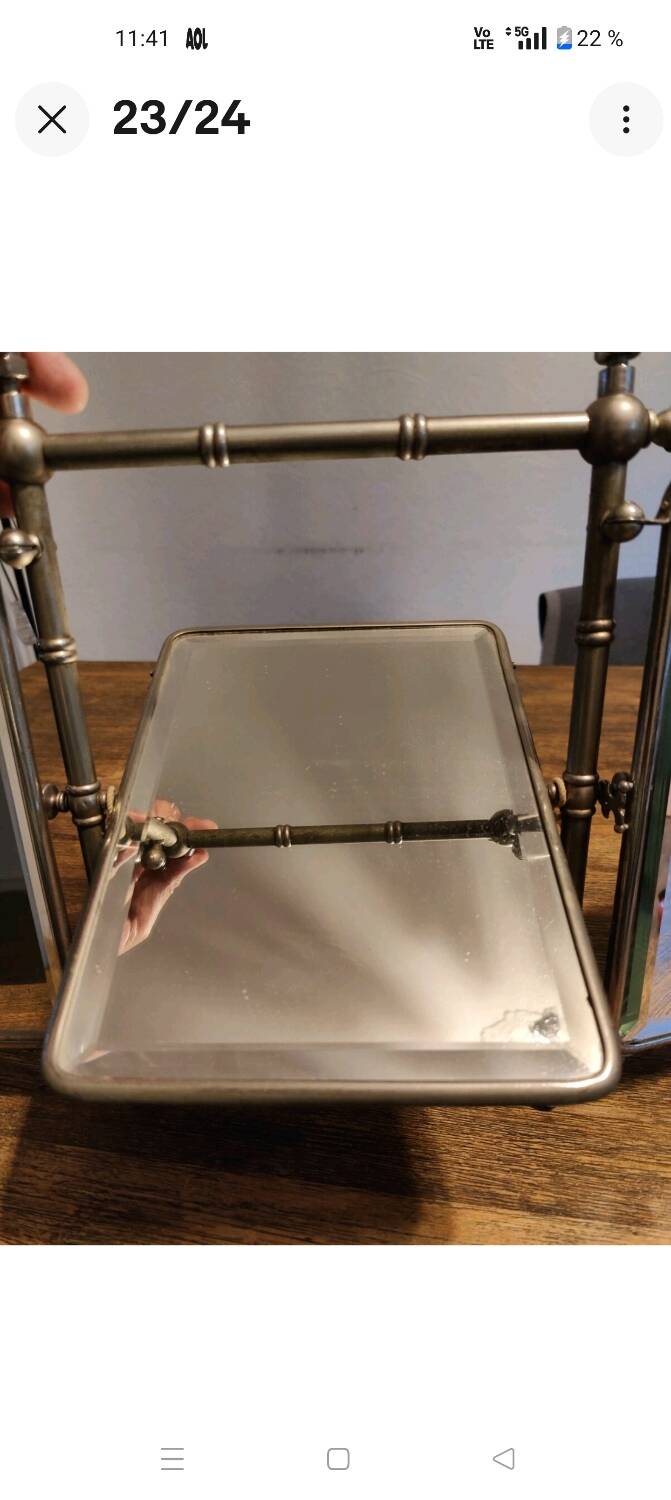 Miroir triptyque 1900 biseauté Barbier