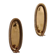 Vintage Swedish Oval Brass Wall Sconces