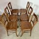Lot de 6 anciennes chaises vintage bistrot des années 50 en bois