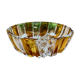 Vintage two-tone amber and clear glass salad bowl