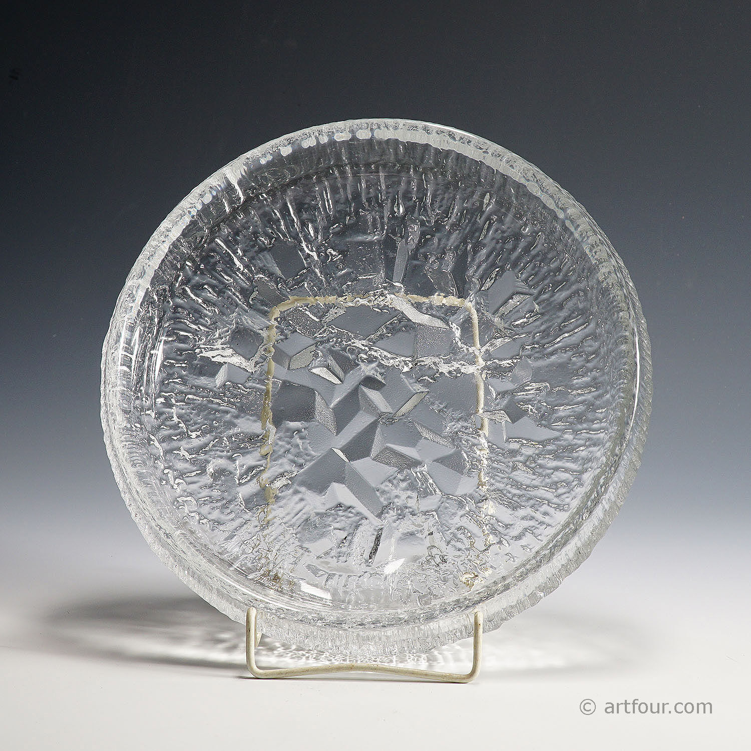 Frosted glass bowl 'Lunaria' by Tapio Wirkkala for Iittala 1972