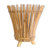 Cache pot en rotin sur pied, années 60