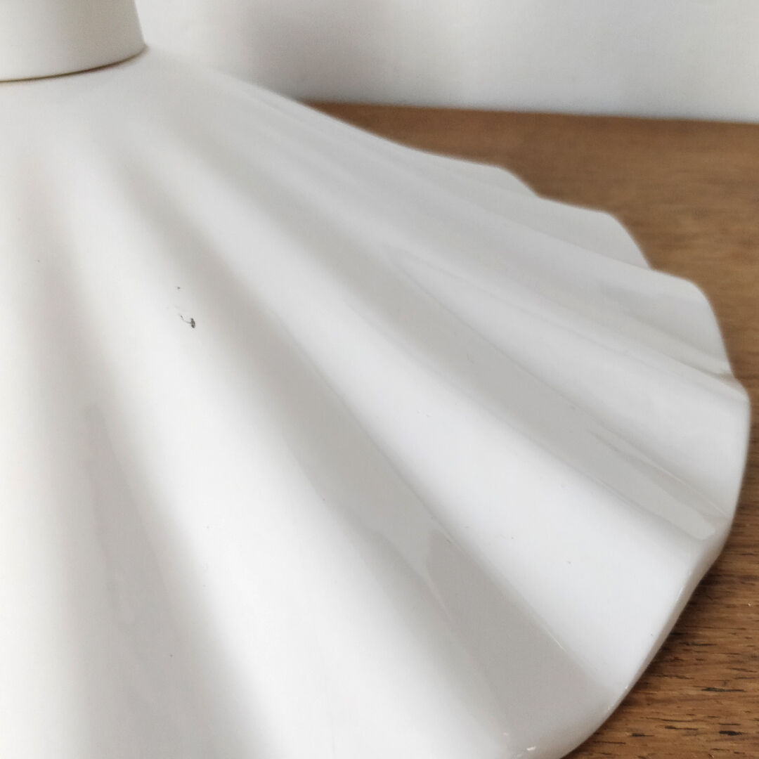 Vintage hanging in white porcelain shaped flower petal