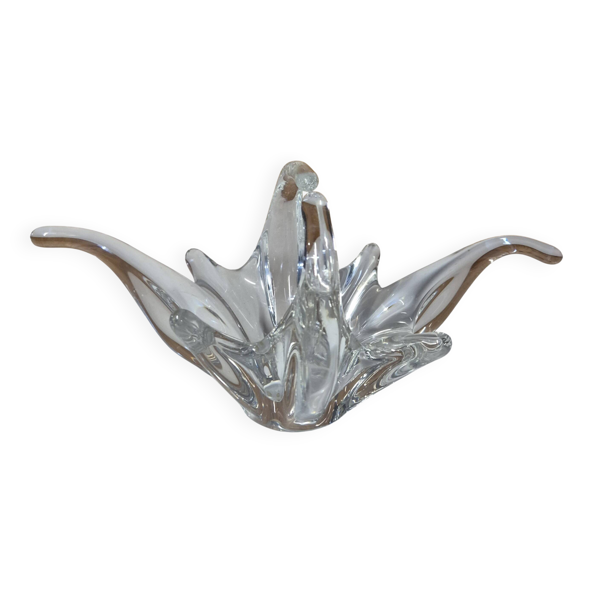 Clear blown crystal centerpiece, Vannes Crystal style, 26cm