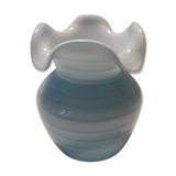 Glass vase blue and white breath