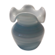 Glass vase blue and white breath