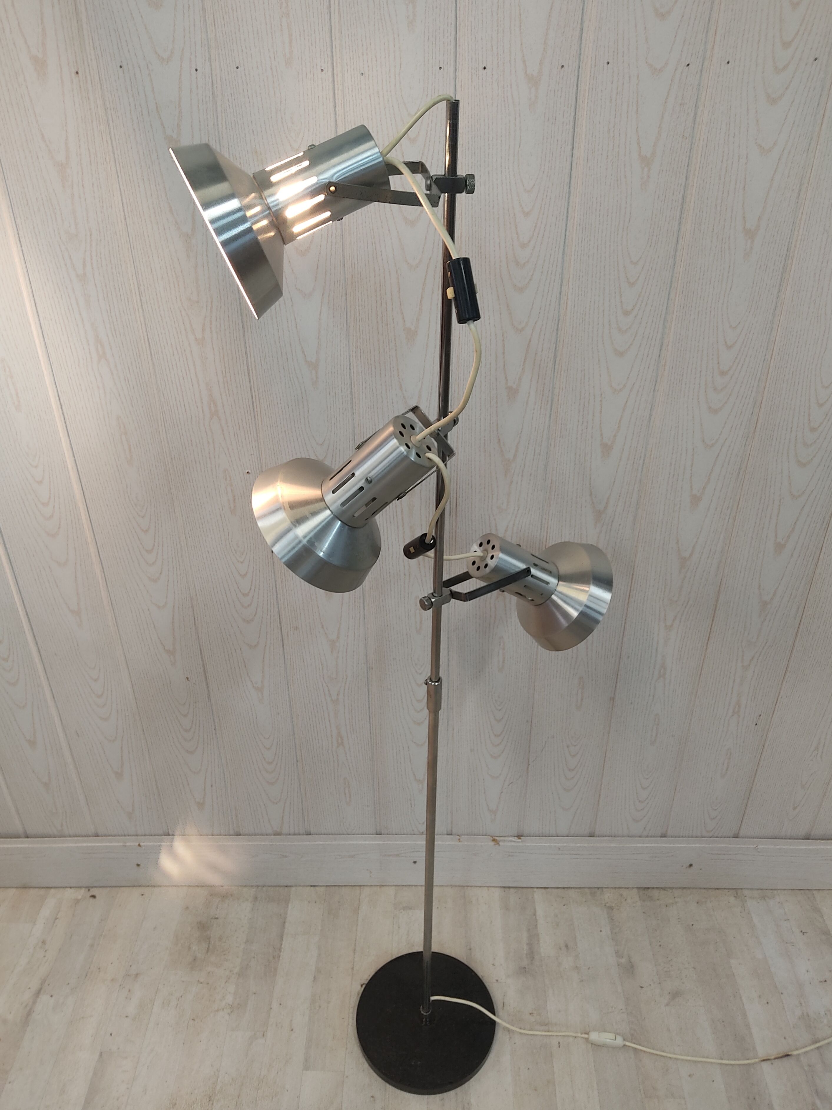 Floor lamp 3 spots vintage 70s chrome