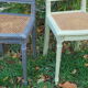 Duo de chaises vintage patiné
