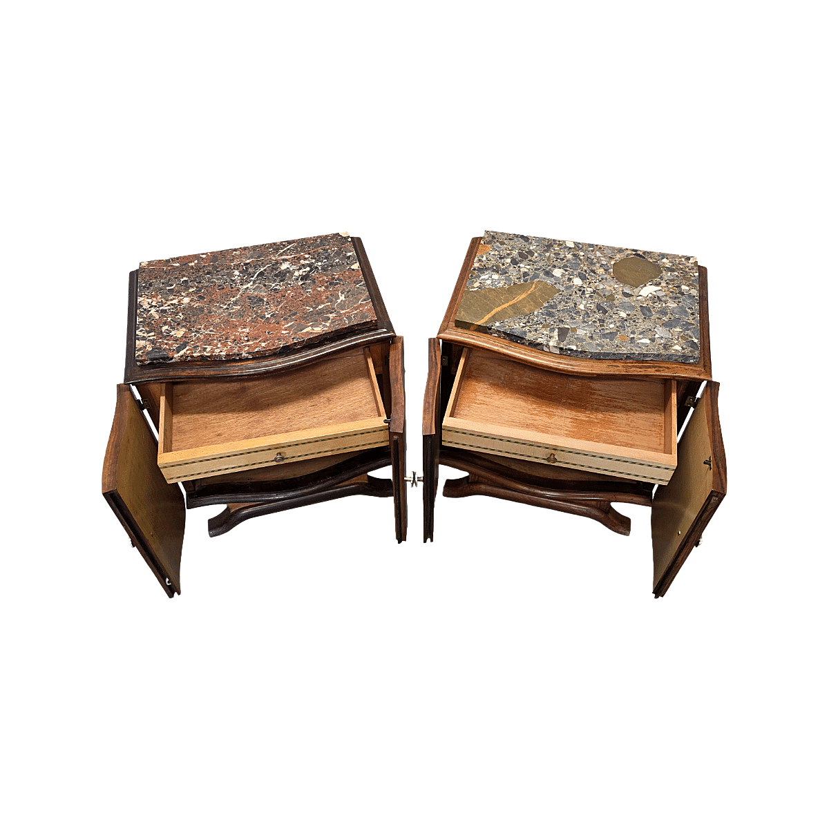 Set Of French Art Deco Bedside Tables, 1930s