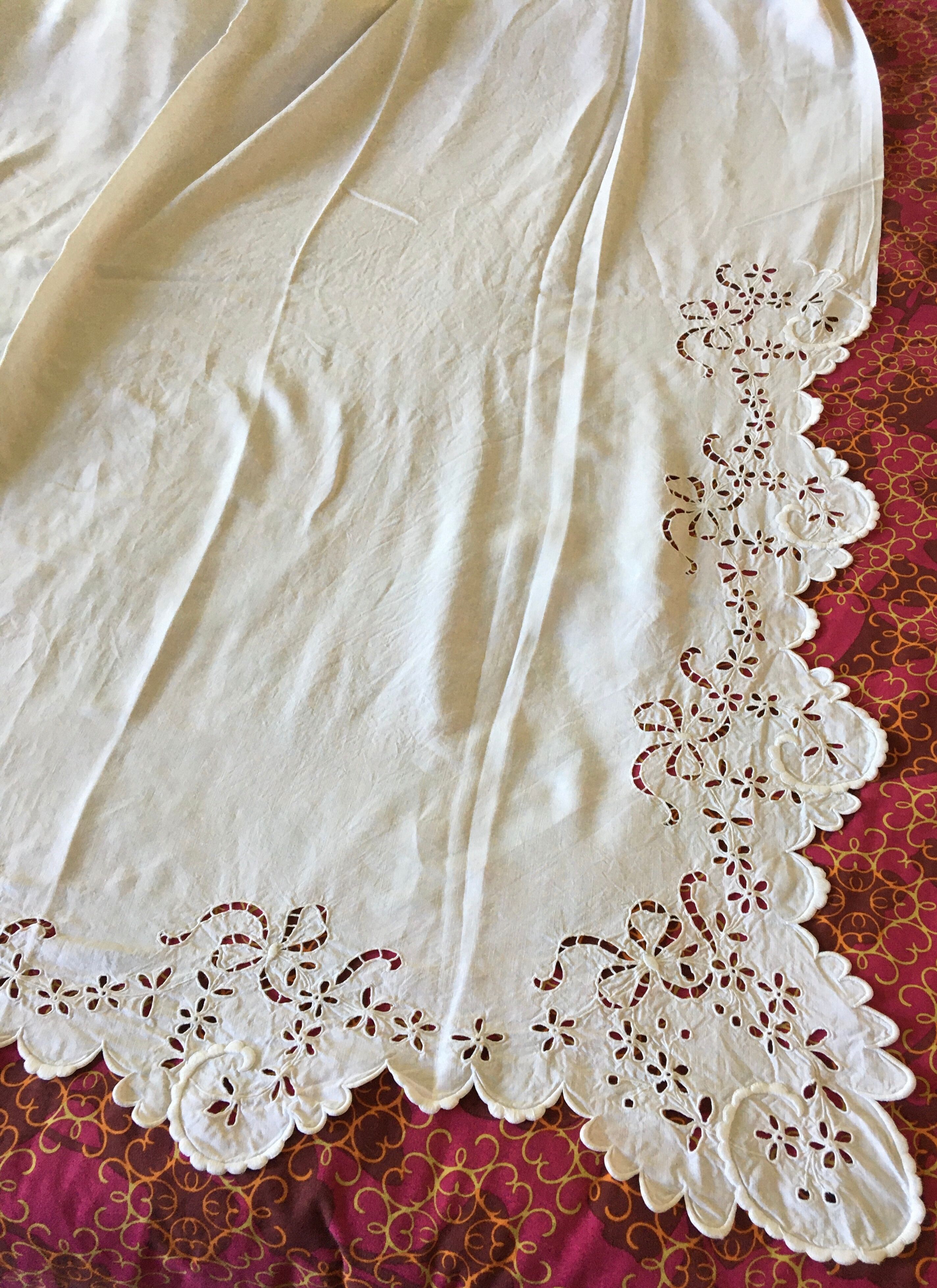 Monogrammed embroidered sheet