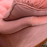 Pair of pink velvet toad armchairs, 1970s